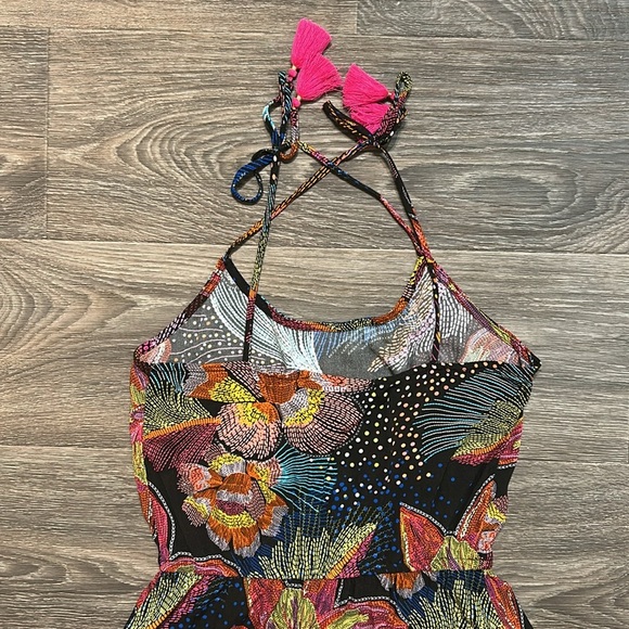 La Blanca Medium Sunlit Soiree Crepe Dress Swim Bathing Suit Cover Boho Floral - Picture 15 of 15